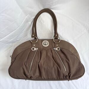 Baggalini Olive/Army Green Shanghai Lg. Carryall Nylon Satchel Signature Tote